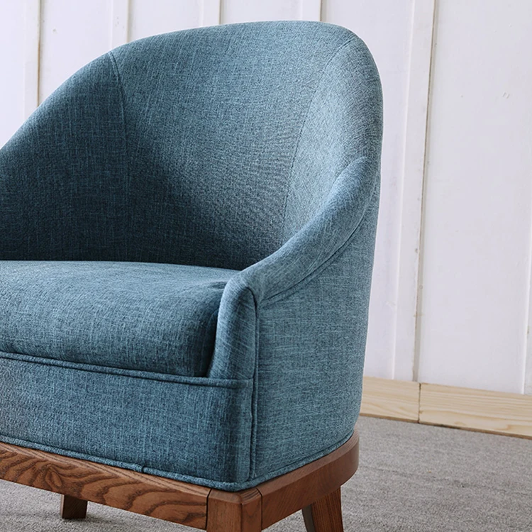 new style Upholstery furniture classic wood frame single seat lving room fabric sofa accent chair