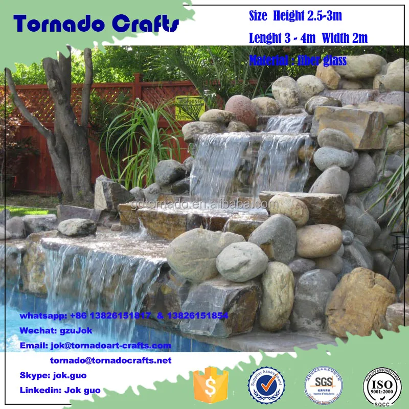 2017 Newly Home HOT Spring Decoration Waterfall Artificial Rockery pool Fountain Fiberglass