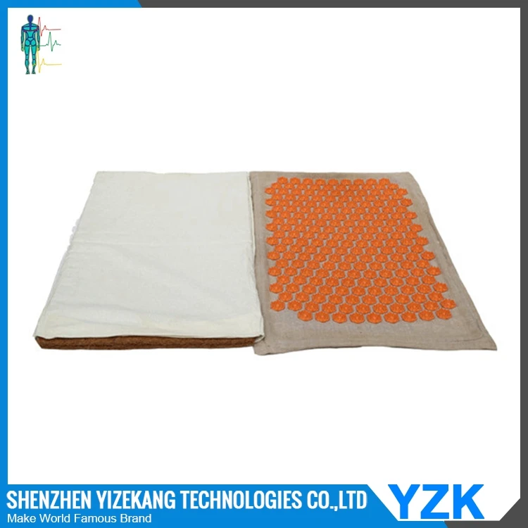 Folding eco-friendly colorful yoga massage mat acupressure mat and pillow set