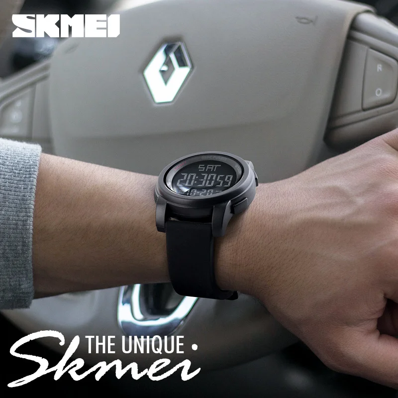 Skmei Fashion Wrist watches Digital sport Relojes hombre Men electronic Silicone strap 5atm Water resistant Watch