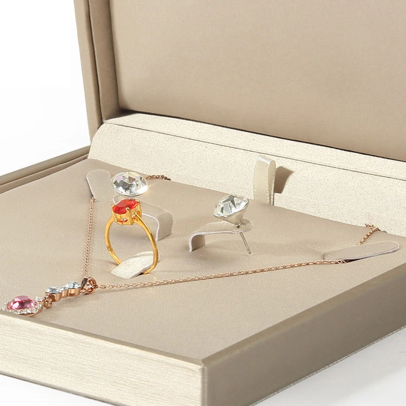 PU Leather Jewelry Display Storage Box Pendant Necklace Jewelry Box High-Grade Ring Jewelry Box