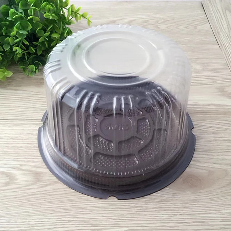 Food safety factory direct supply round cake containers disposable,plastic cake tray with round lid