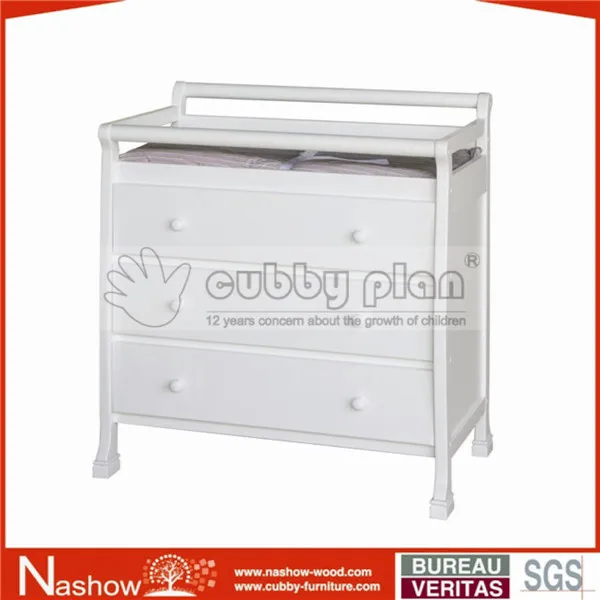 
Cubby Plan Modern Baby Furniture Set Chest with Drawer Wooden Baby Changing Table 