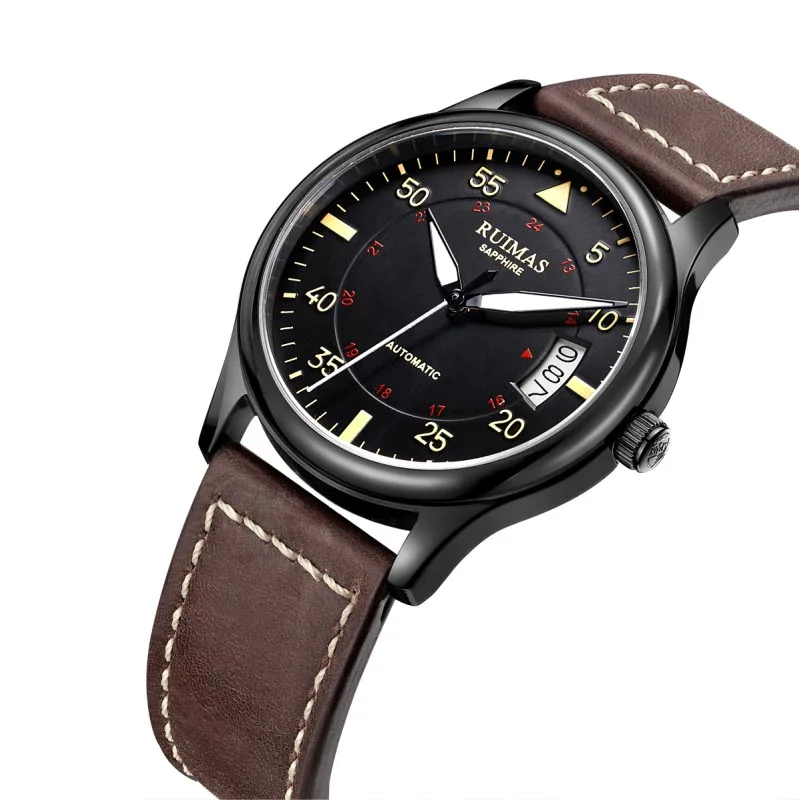 Wristwatches luxury  mens watches chronograph japan miyota automatic movement watch custom mde luxury men watch