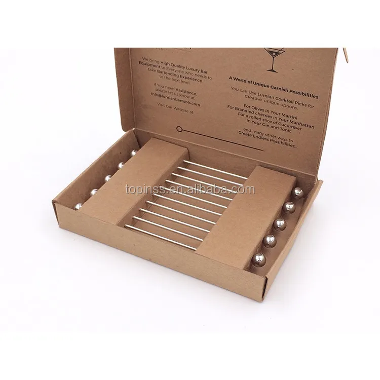 High Quality Stainless steel cocktail picks kit bar accessories
