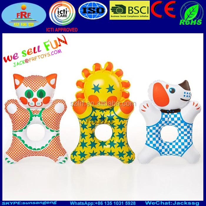 Funny Summer Pool Toys Kids PVC Inflatable Animal Cartoon Swimming Ring Float Tube