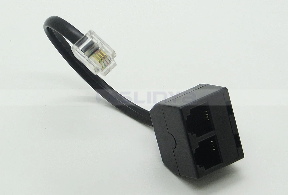 Telephone Splitter Male to 2 Female Converter Cable