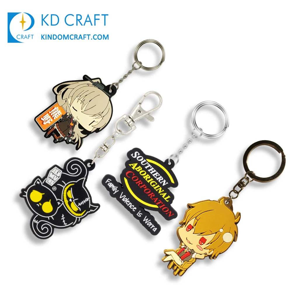 Pretty decorative custom rubber soft pvc lovely 3D cartoon character toy keychain for kids