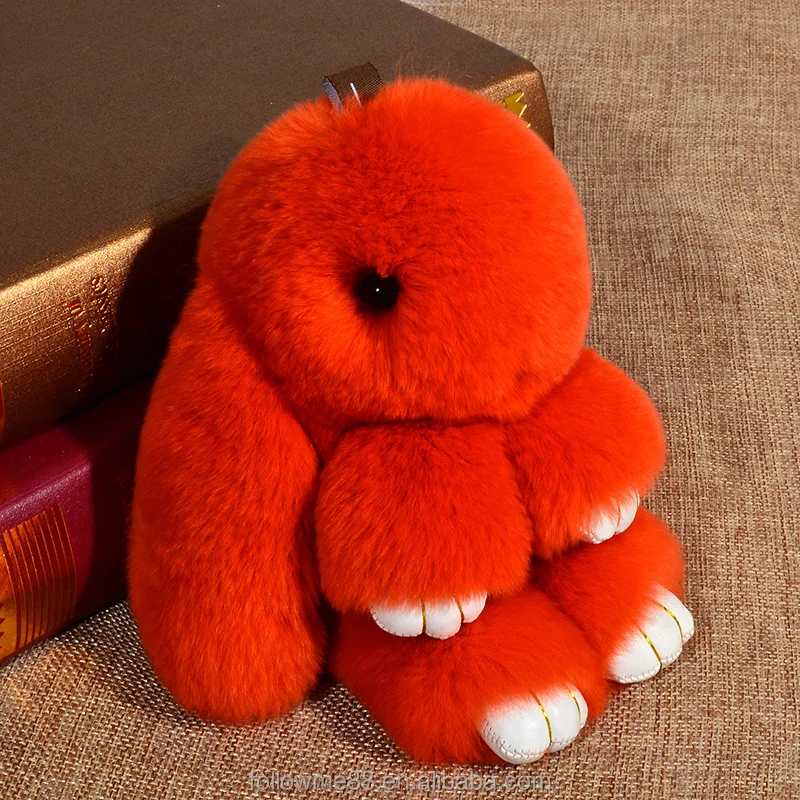 Фабричный брелок с кроликом 2021, популярный милый пушистый брелок с помпонами из натурального кроличьего меха Рекс