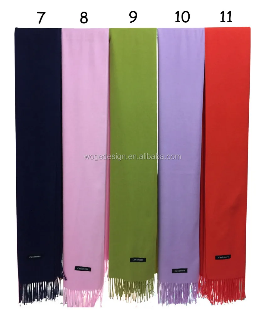 Hot popular wholesale classical elegant ladies men unisex jacquard acrylic viscose yarn solid color winter twill pashmina scarfs