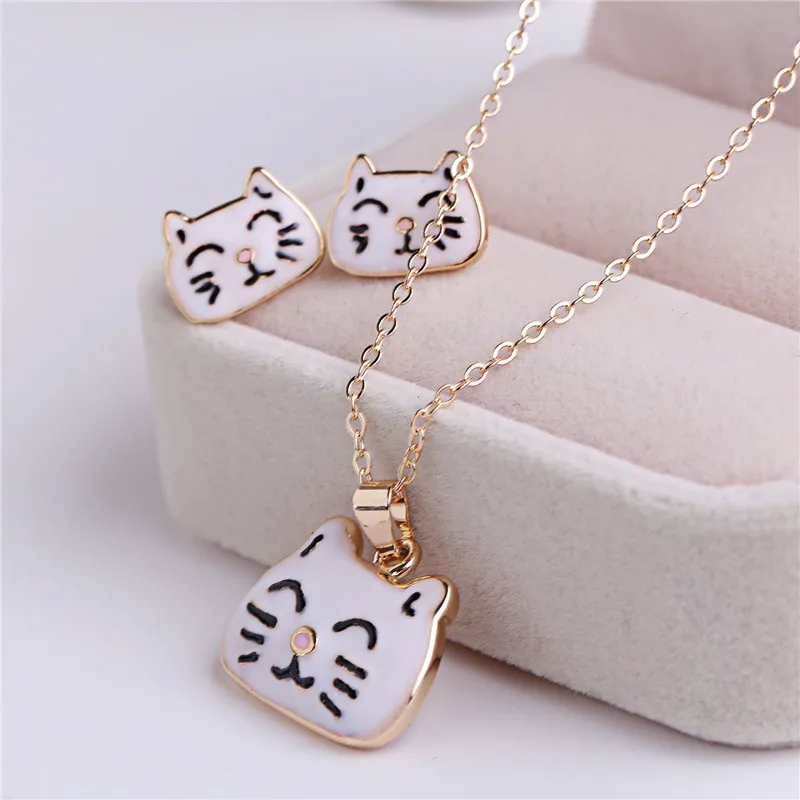 Cute design animal jewelry zinc alloy metal unicorn bee necklace kids