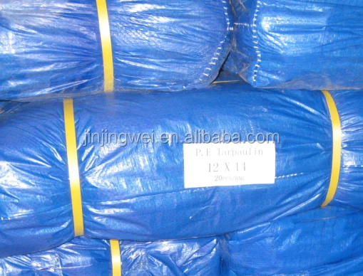 waterproof and double side Blue & Silver PE Laminated Tarpaulin roll