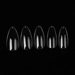 Super Clear Almond 12 size Short Acrylic Nail Art Tips Gel Material Wholesales Price