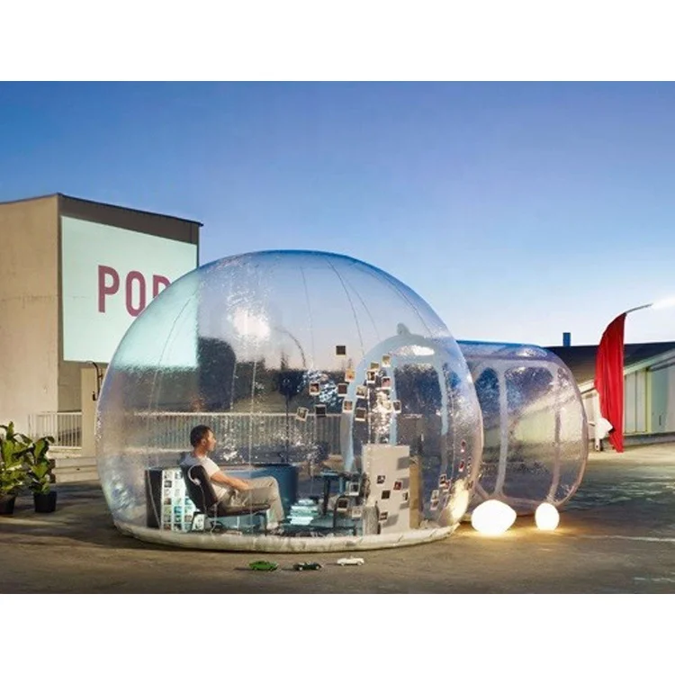 Blue Springs Inflatable Clear Hotel Tent , Clear Inflatable Bubble Lodge Tent