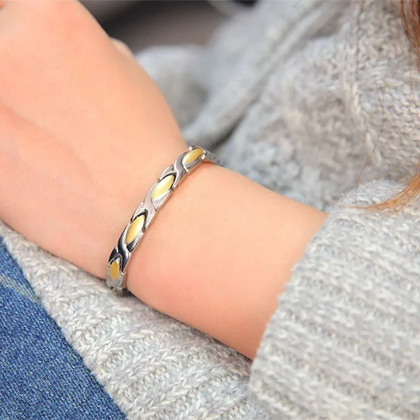 Hug 3000 gauss Magnet Stainless Steel Charm Bracelet for women gift