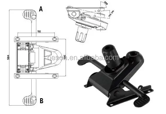 Modern Swivel Office Chair Mechanism W/O Synchronized Board