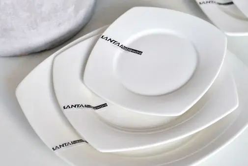 New Designed Wholesale Super White Plates Porcelain Dinnerware Set Ceramic