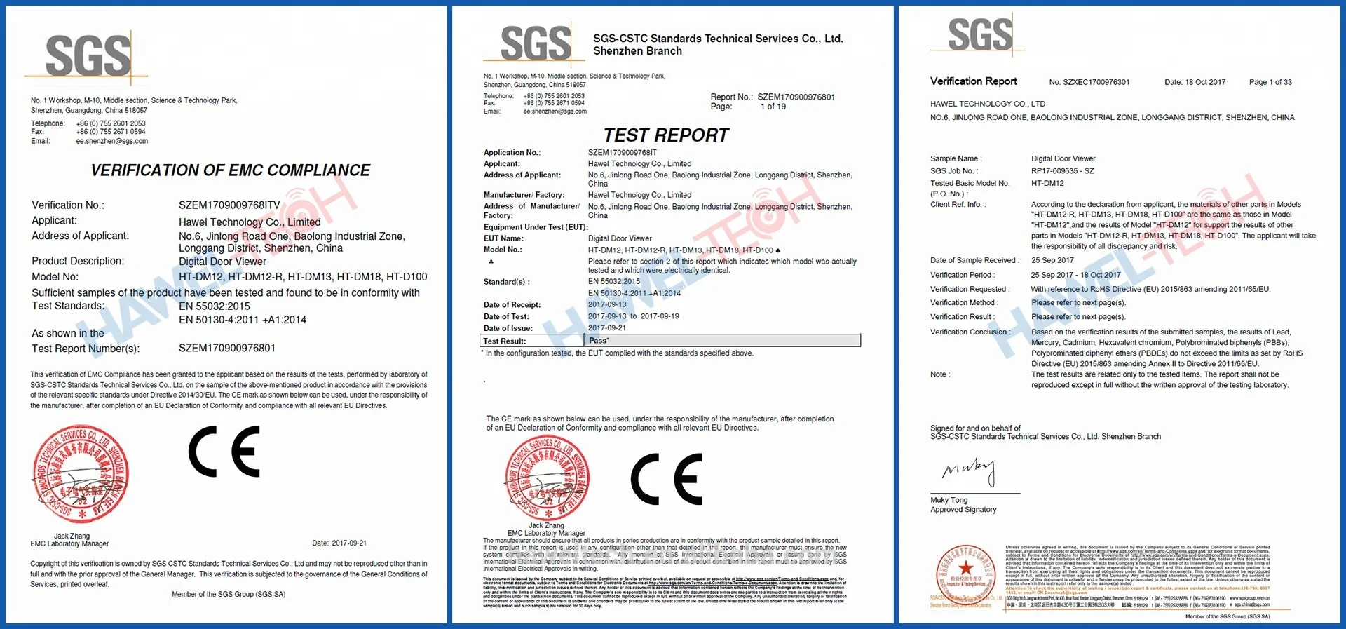 Hawel HT-DM18 3.5' HD Brass door  peephole camera