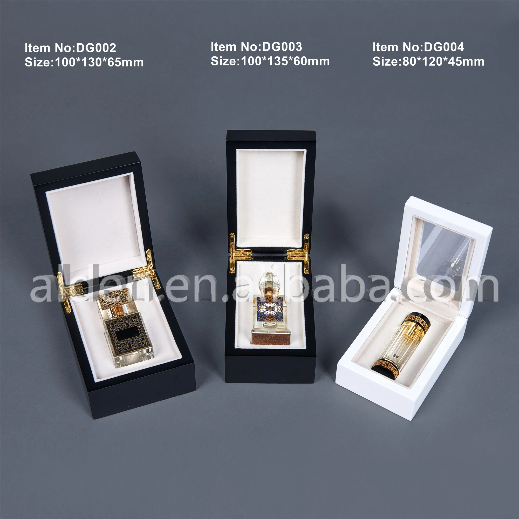
Empty bottle luxury packaging wooden perfume box arabic MDF box 