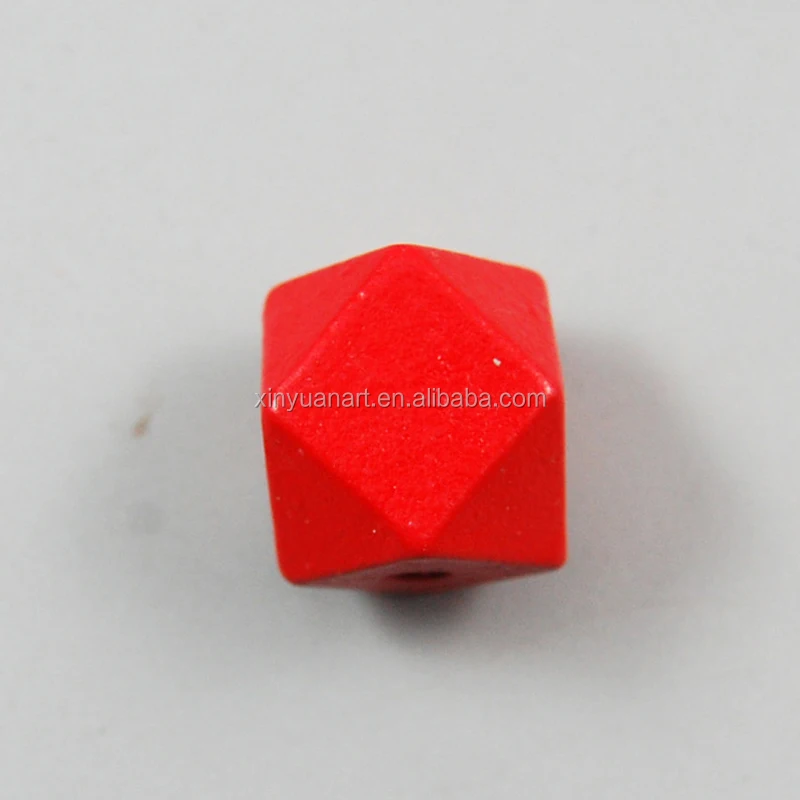 Wholesale colorful Wooden Hexagon Beads Solid Geometric Teething Beads