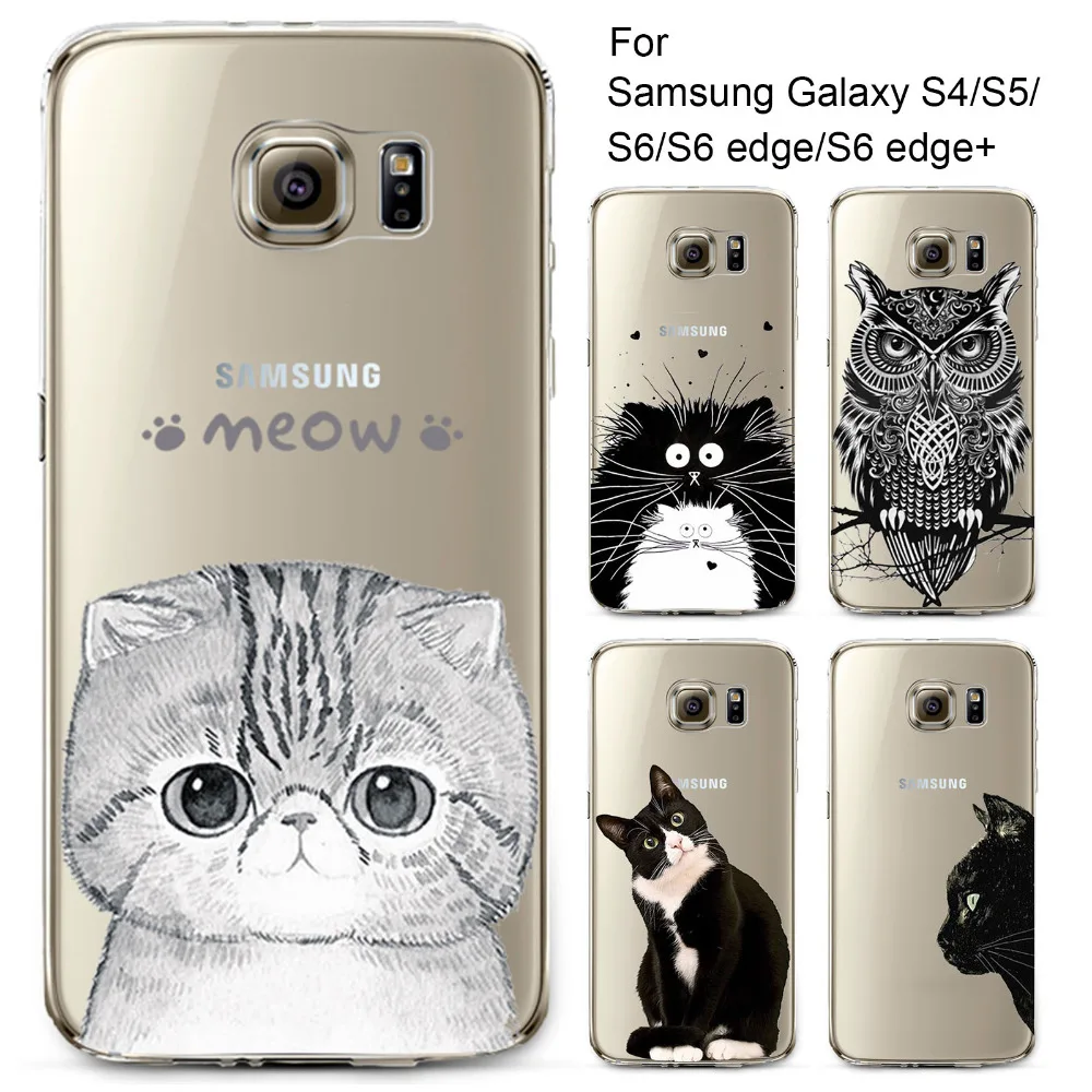 Phone Case for Samsung Galaxy S4 S5 S6 S6Edge S6Edge Soft TPU Silicon Transparent Thin Cover