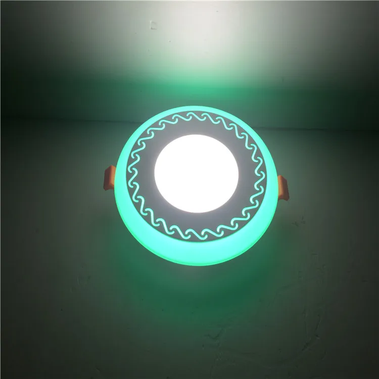 2018 Factory price hanging round square double color led ceiling panel light