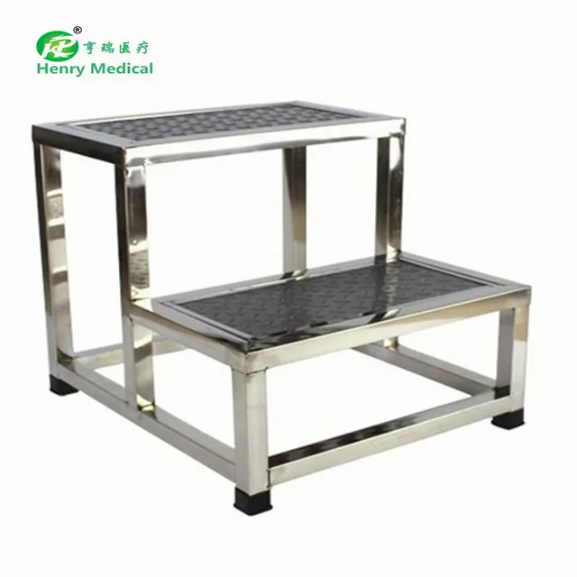 
2 layers stainless steel patients step medical double step stool for patient 