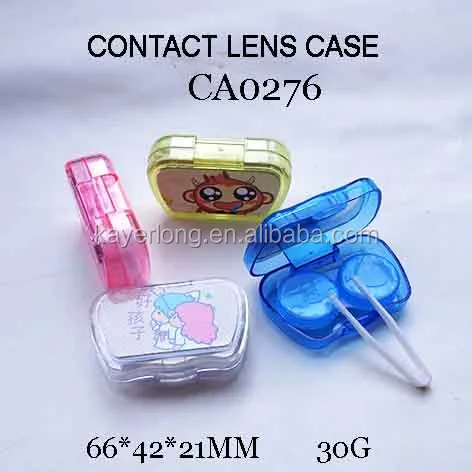 semi-transparency cartoon mix color contact lenses case travel box CA0276
