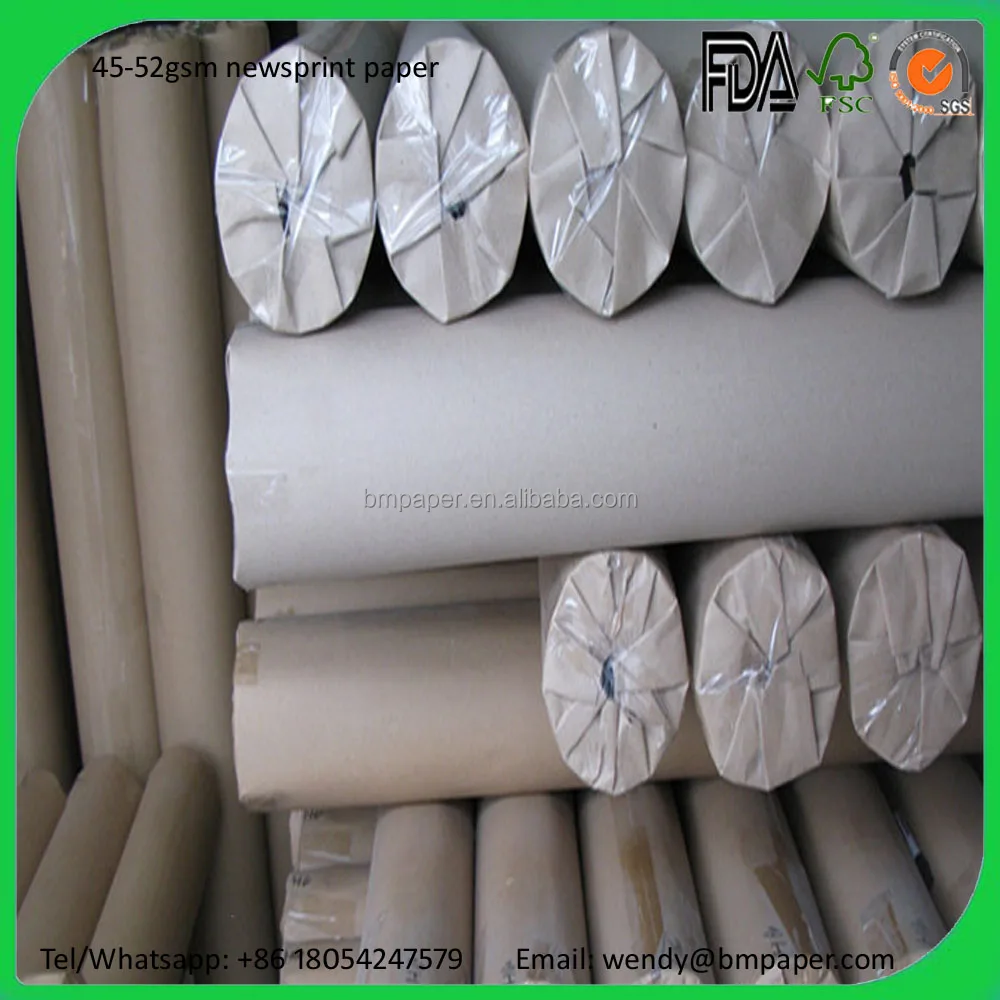 
45-55gsm Newsprint paper high brightness newsprint paper for wrapping and printing 