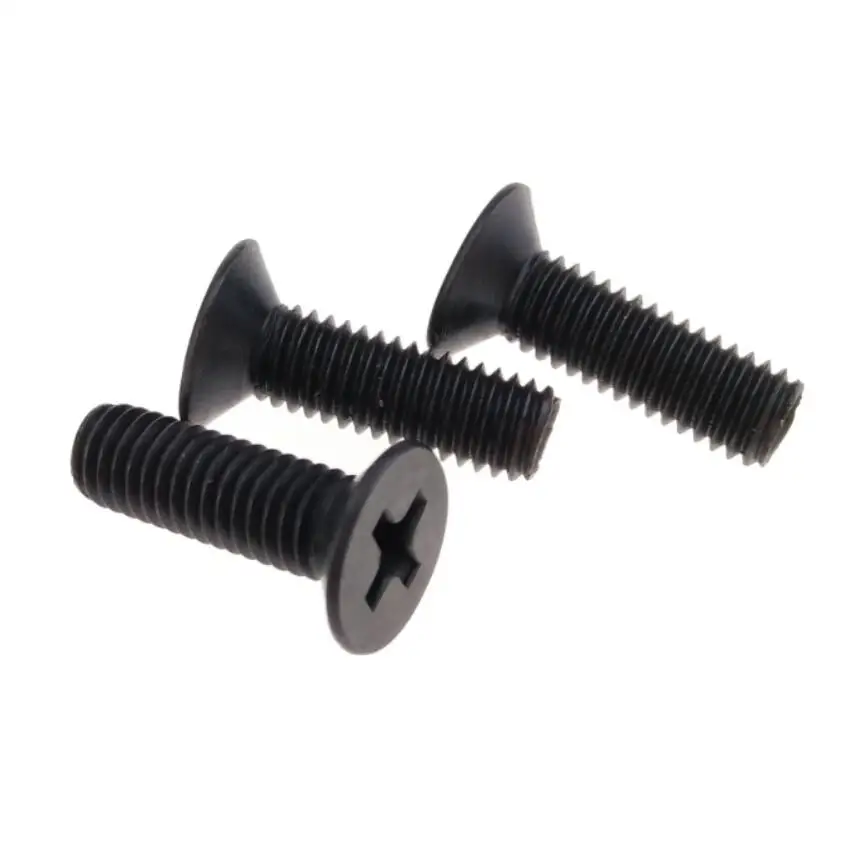Black Flat Head Screws Cross Machine M4 DIN 965 Fastener