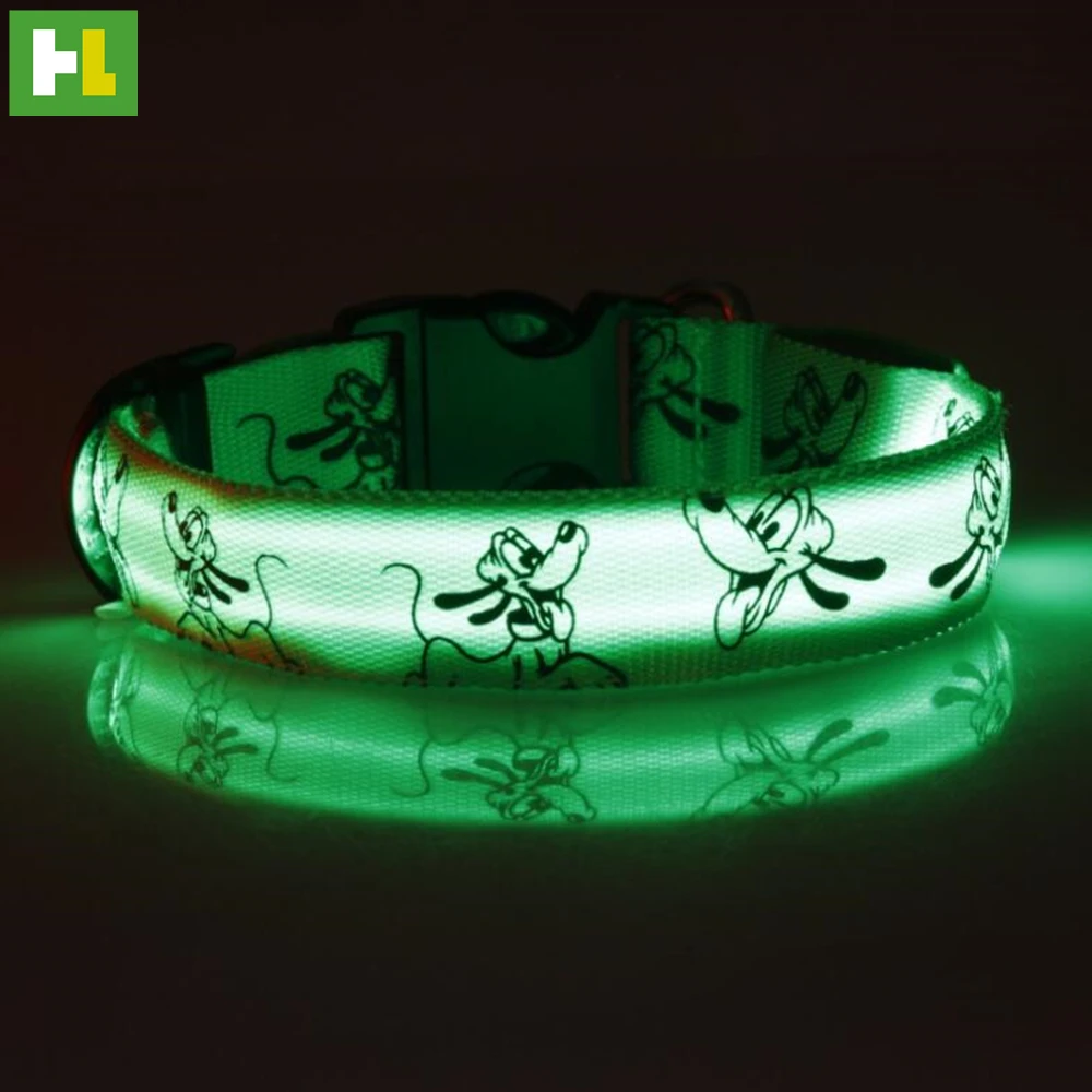 LED dog collar usb rechargeable printed pet supplies collar