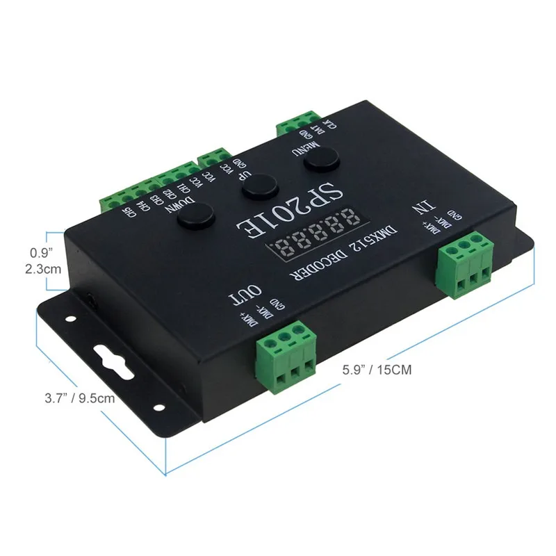 Контроллер DMX-SPI 512 декодер для WS2812B WS2811 SK6812 WS2801 WS2813 LP6803 8806 1903 RGBWW светодиодная Пиксельная лента 5 В ~ 24 постоянного тока