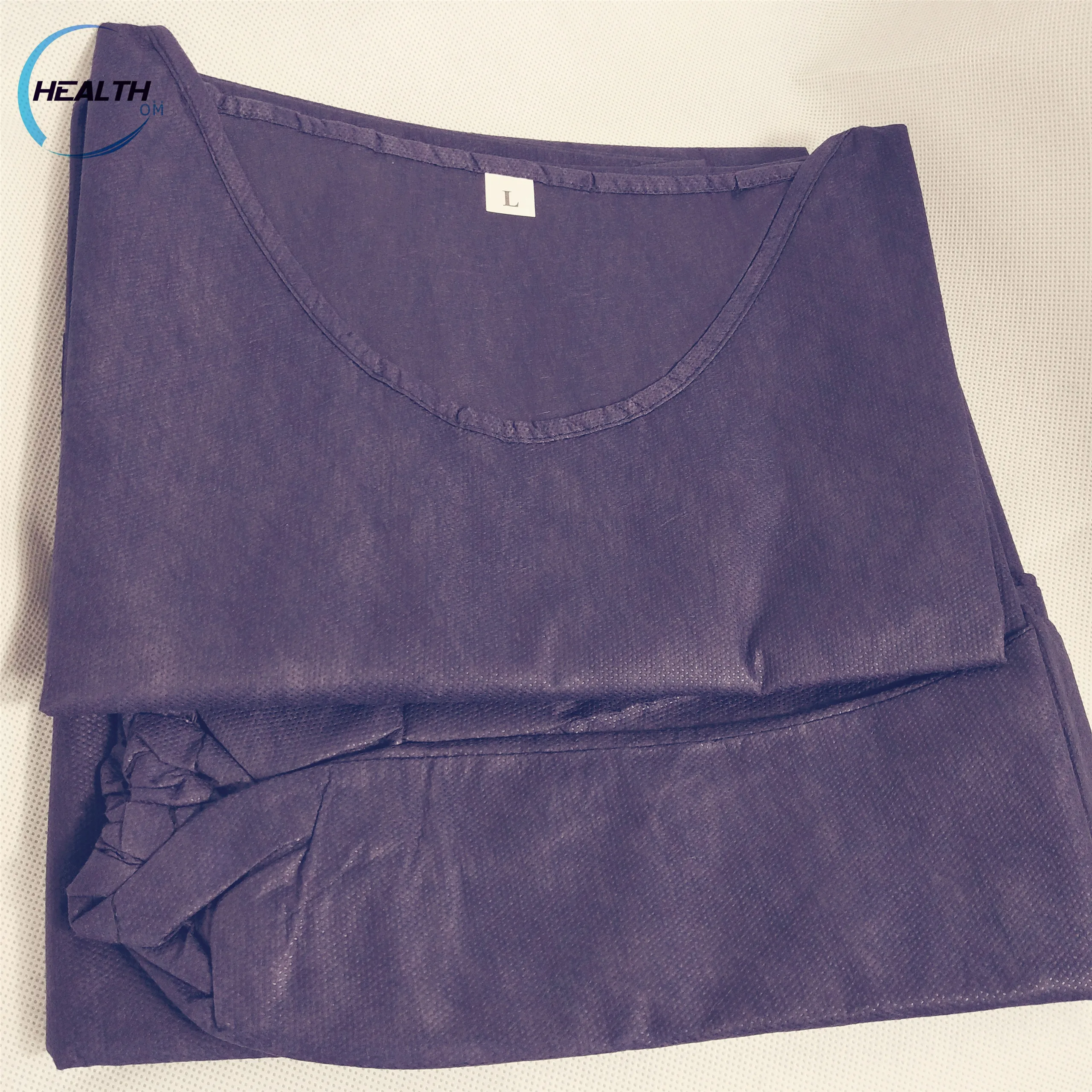 Non woven disposable scrub suit navy blue scrubs tops