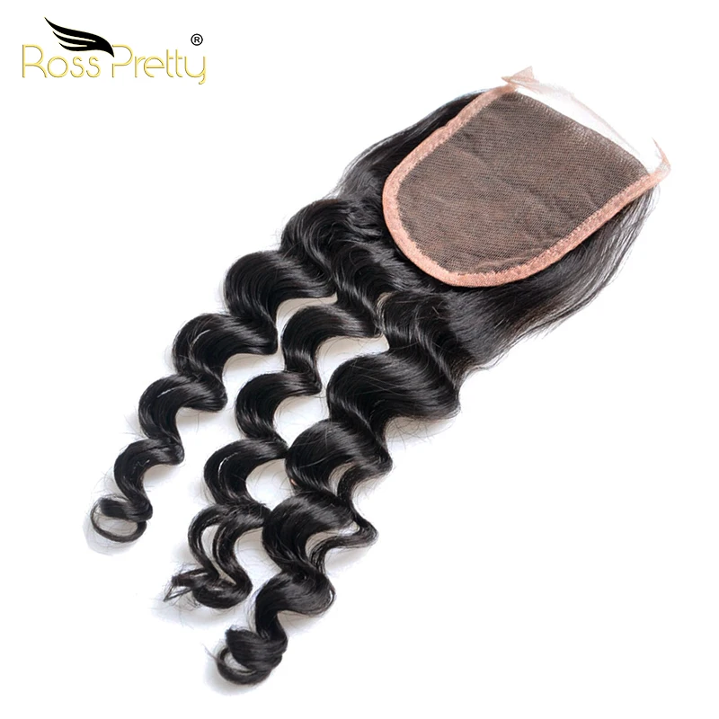 Ross Pretty Ibeauty Hair Lace Closure 4x4 Loose Deep Human Hair Best Price  Meche Closure