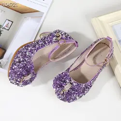 Новинка лета 2019, сандалии для девочек, обувь принцессы, модные детские сандалии на высоком каблуке для девочек, летняя детская обувь