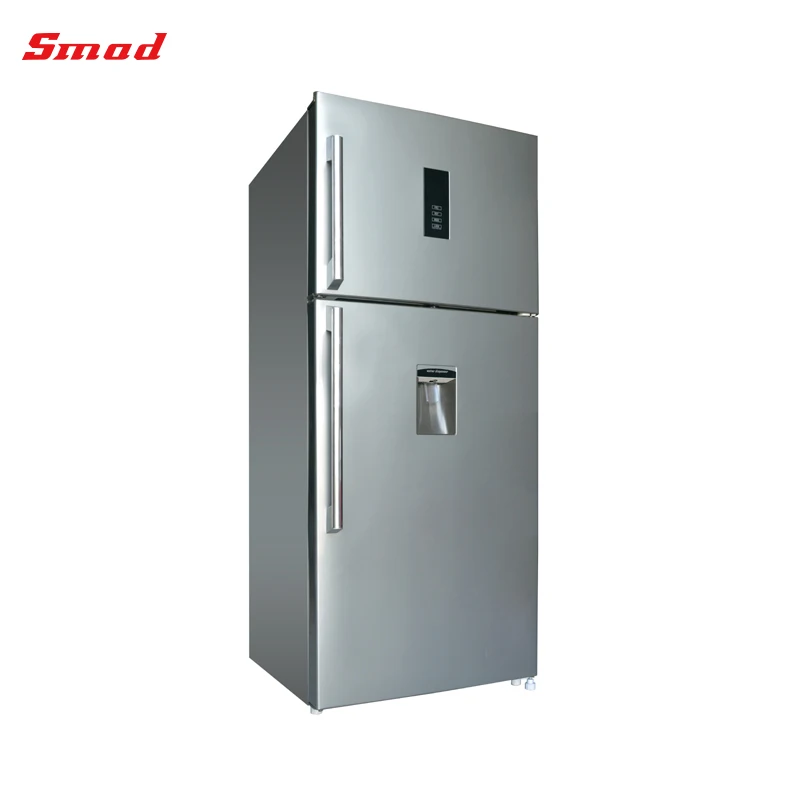 home use double door stainless steel refrigerator with water dispenser