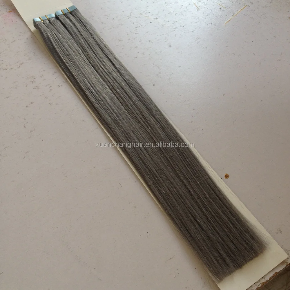 wholesale human hair extensions tape gray human brazilian hair straight