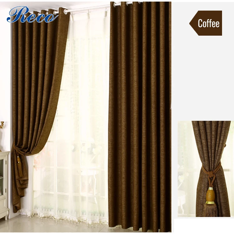 Pure Color Cotton and Linen Shade Window Curtain
