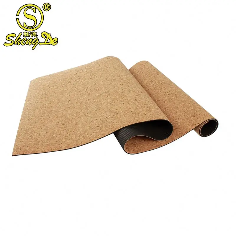 
183*66 cm 5mm Custom Logo New Natural Cork TPE Yoga Mat Eco 