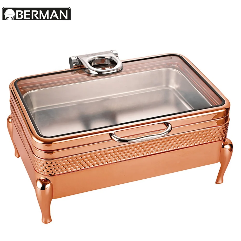 Commercial kitchen equipment dwg insulated food warmer casserole restaurant buffet server used double chafing dish set for sale
