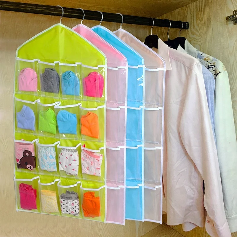 STOCK 44*78CM 16 Pocket Socks Storage Bag, Multi-Function Baby Diapers Organizer Bag