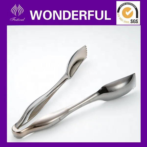 CS-8003 disposable plastic kitchen utensil big tong in silver