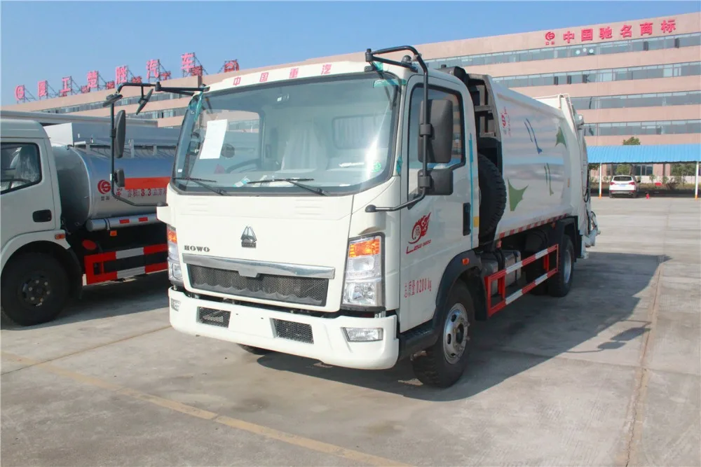 Sinotruk Howo 4x2 waste collection truck 3-5 cubic meter compactor garbage truck price