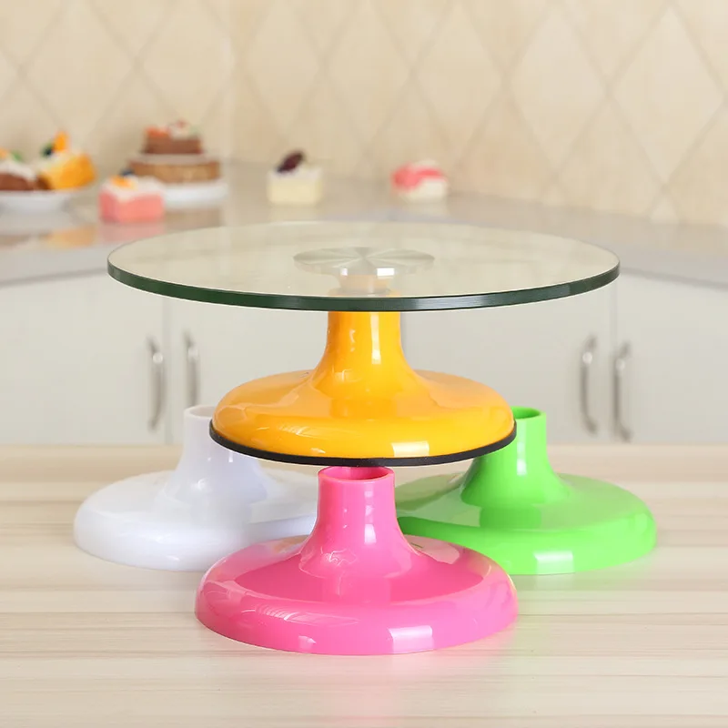 Alibaba hot sell glass cheap cake stand / cake decorating turntable of Fondant decorating tools