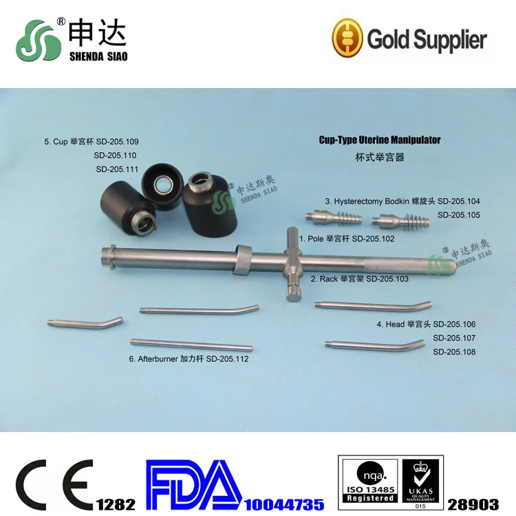 Reusable Surgical Instruments Medical Equipment Device Gynecology Cup type uterine manipulator