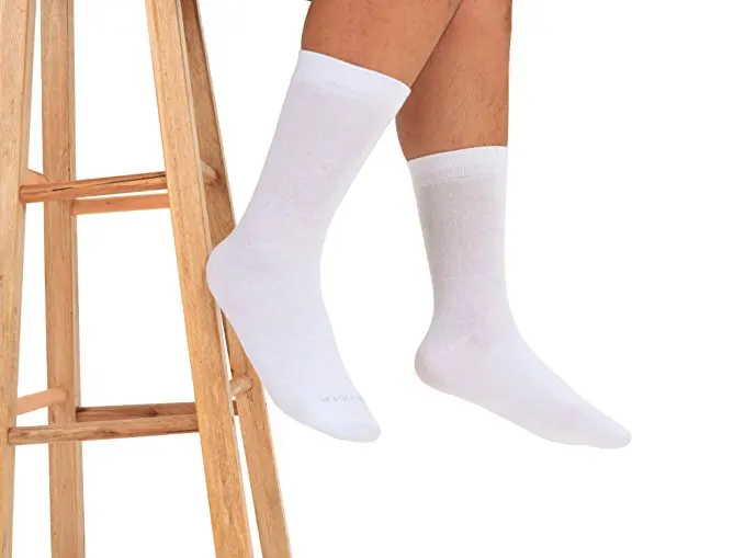 White Black Cotton Men Socks Sport Athletic Crew Custom Logo Cycling Terry Business Socks