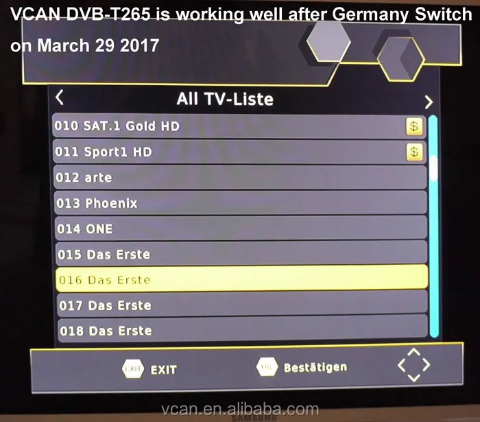 DVB-T265 Germany Car DVB-T2 H.265 HEVC receiver box New Auto mobile DVB-T H265 HD MPEG4 H264 Diversity Two tuner