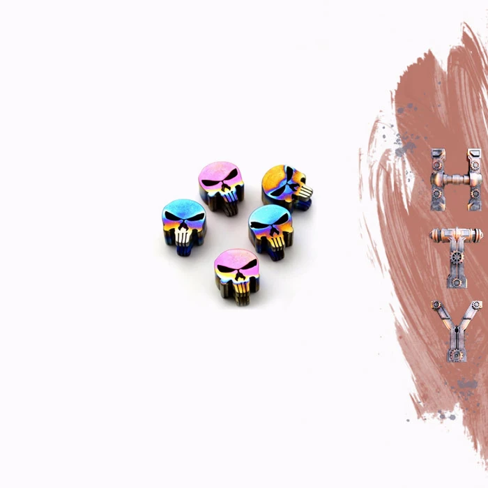 Titanium EDC Accessory Knife Frame Skull Beads