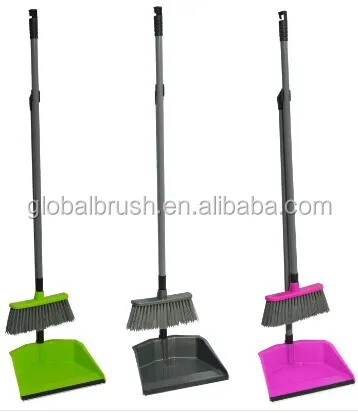 HQ0801 South American market small size household indoor plastic long stick dustpan and broom set