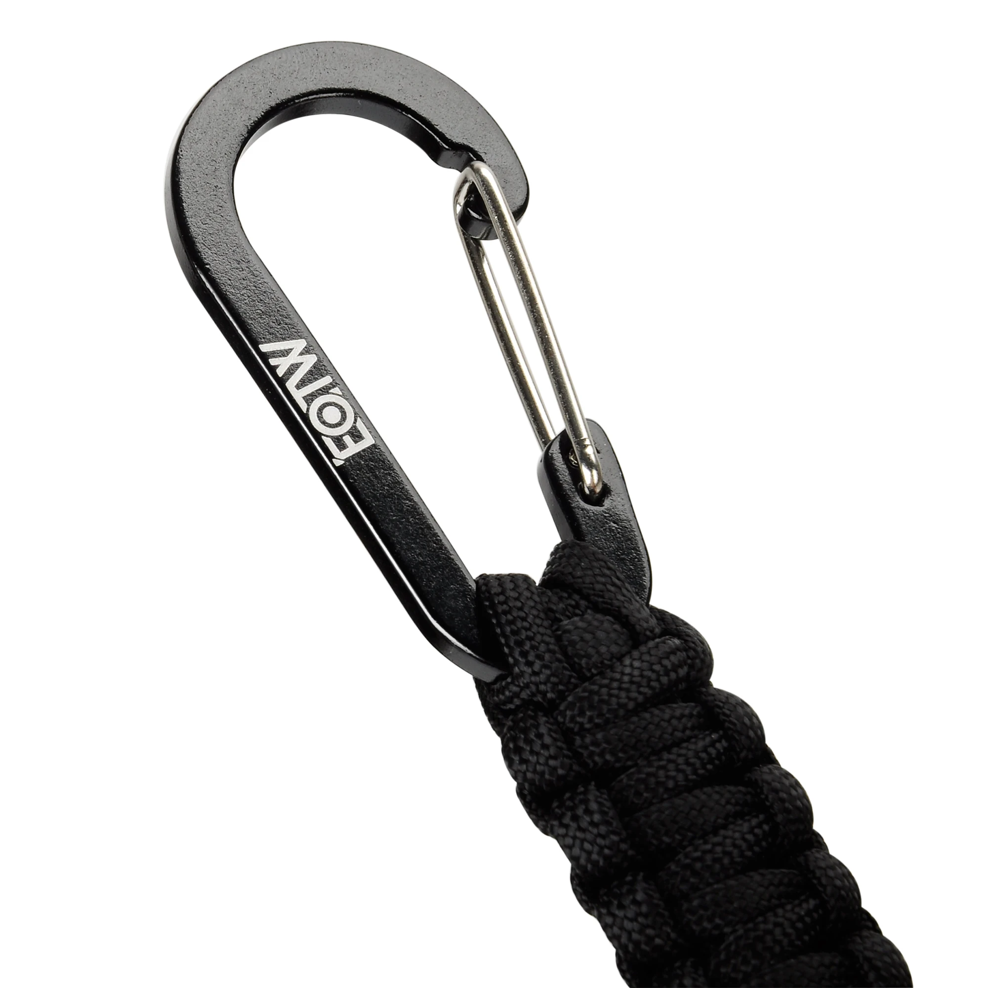 Gift Promotion Paracord Survival Carabiner Keychain for Outdoor Sports